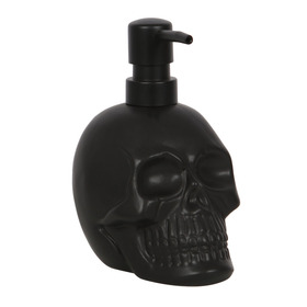 ##Black Skull Ceramic Soap Dispenser