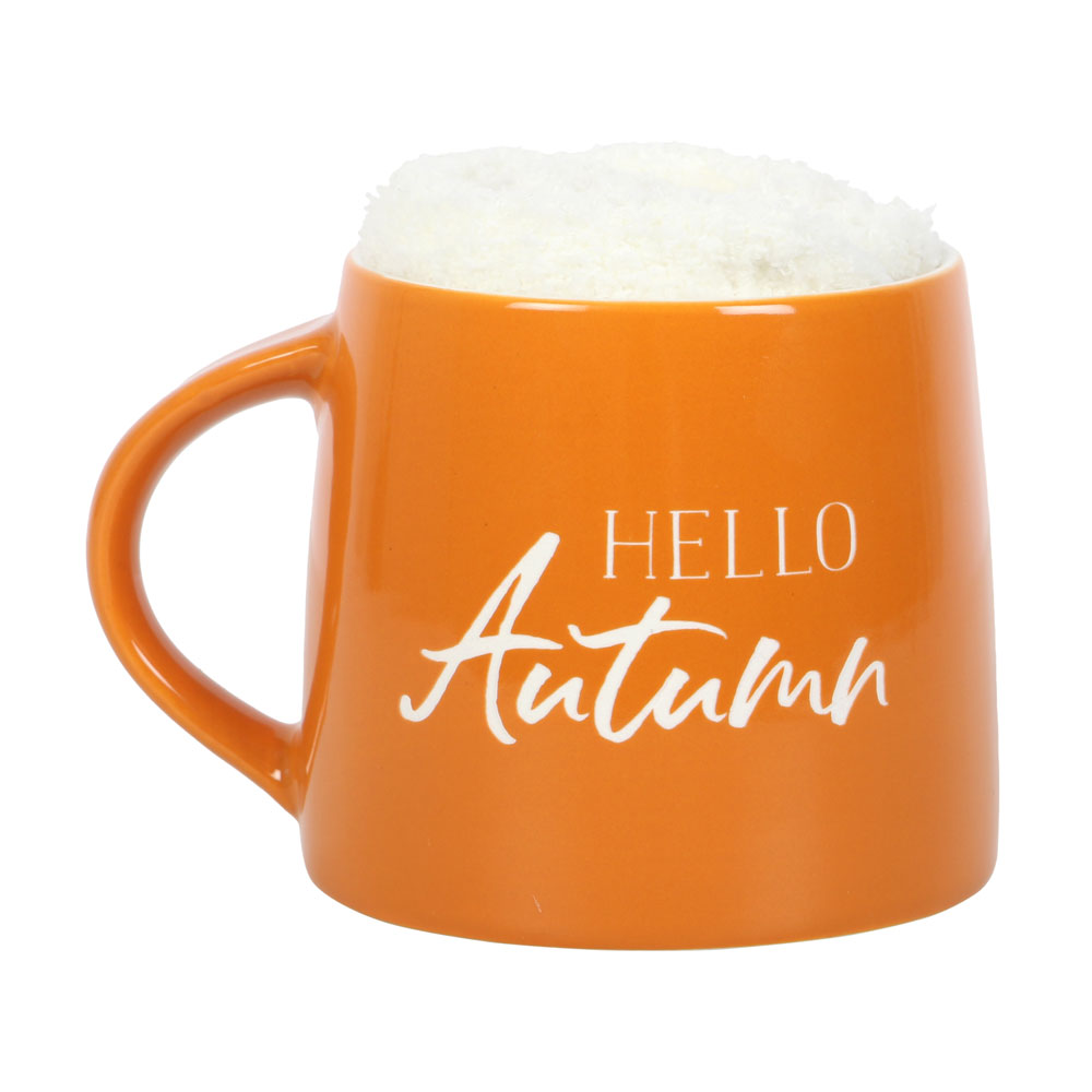 Hello Autumn Ceramic Mug & Socks Set