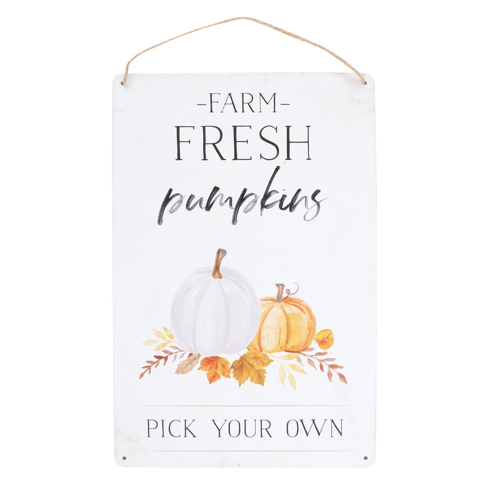 Fresh Pumpkins Metal Sign