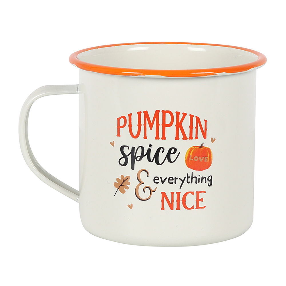 Pumpkin Spice Metal Enamel Style Mug