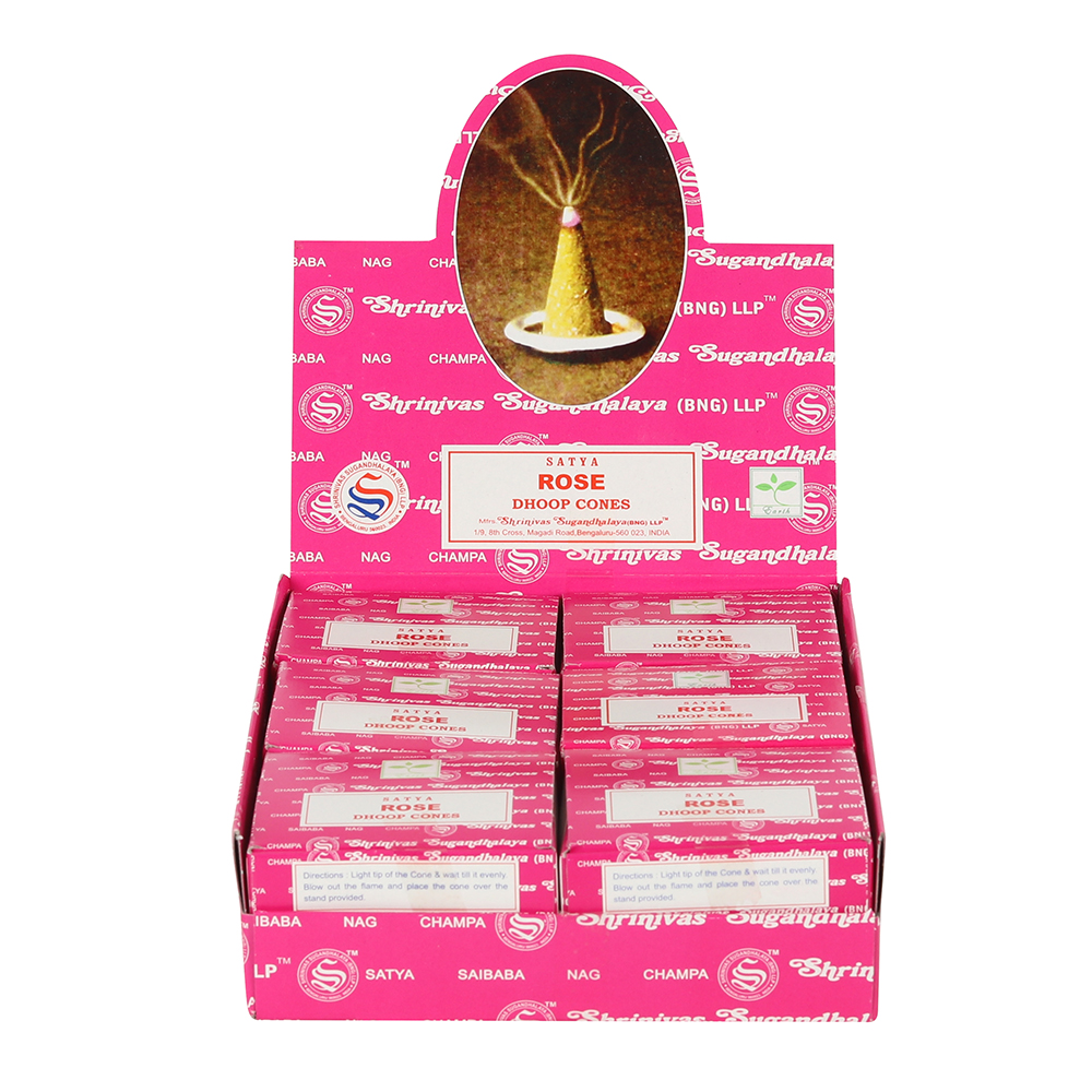 *Set of 12 Rose Dhoop Incense Cones by Satya