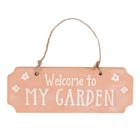 ##Welcome To My Garden Tulip Terracotta Hanging Sign