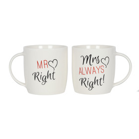 ##Set of 2 Mr & Mrs Ceramic Mugs