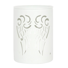 ##White Angel Wings Cut Out Ceramic Oil Burner