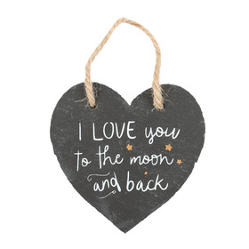 ##I Love You To The Moon And Back Slate Heart